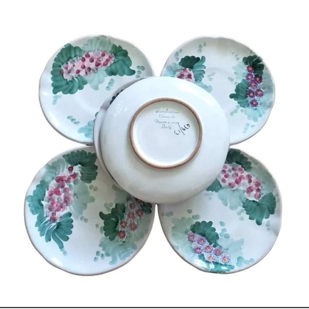 Fortebraccio ceram Che Dipinto a Mano Hand Painted in Italy (6 Appetizer Plates)